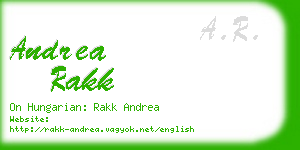 andrea rakk business card